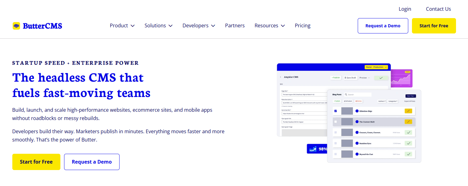 Headless website development with ButterCMS